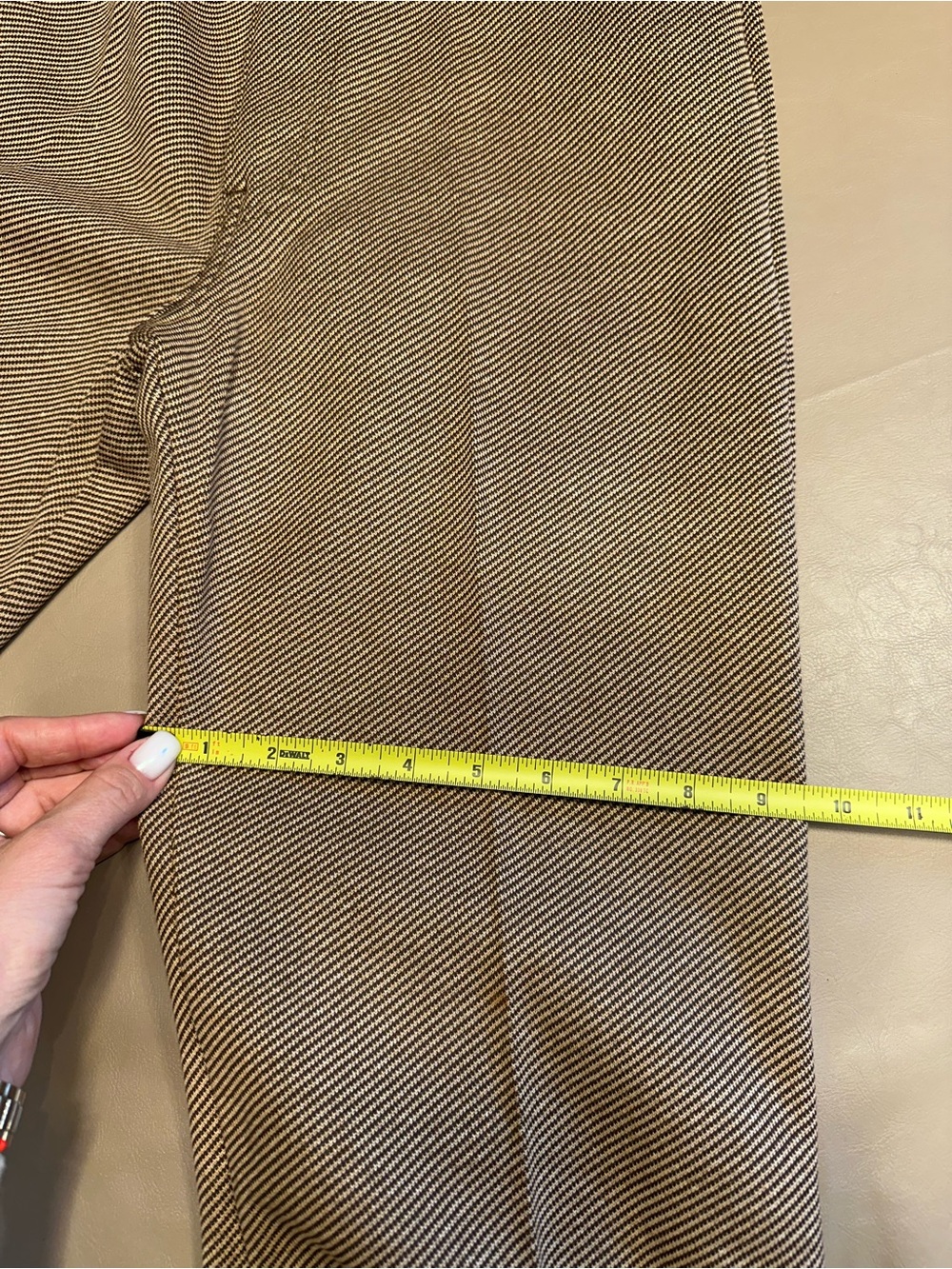 Vintage Levi’s for Gals Brown Micro Stripe High Waist Wide Leg Pants 70s Style S - Picture 9 of 11